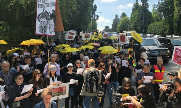 温哥华发起 &ldquo;反送中丶撤恶法&rdquo; 集会抗议