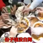 婚宴猪肘瞬间一扫光 大叔：半年没吃肉了