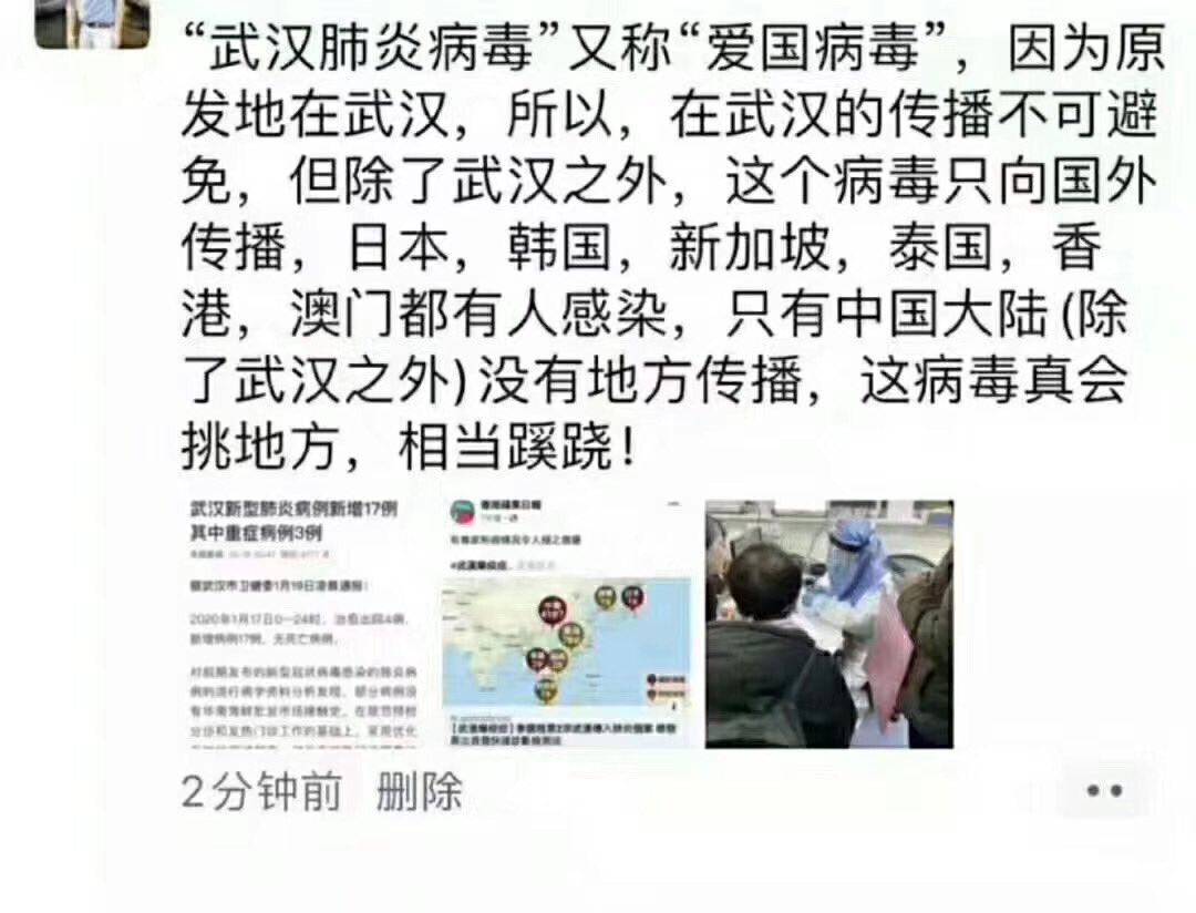 武汉爱国肺炎病毒