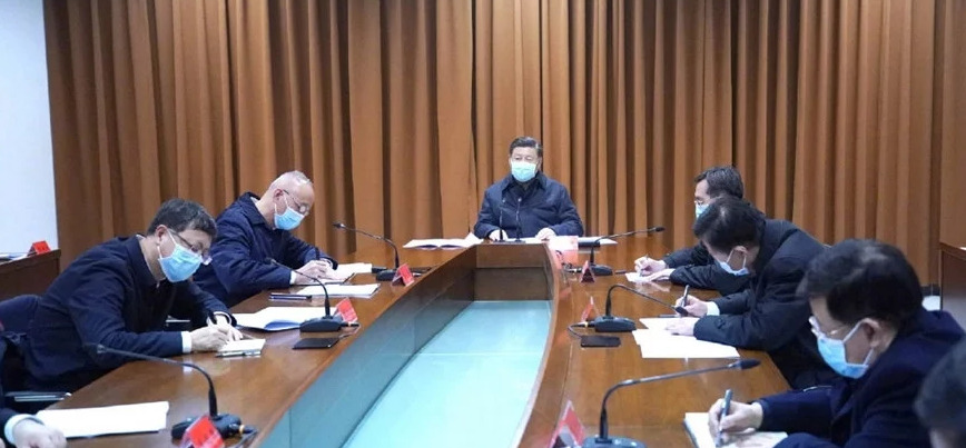 习近平蔡奇戴口罩