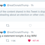 川普推文称将“大胜” 再被脸书推特审查