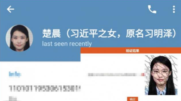 习近平女儿习明泽化名楚晨