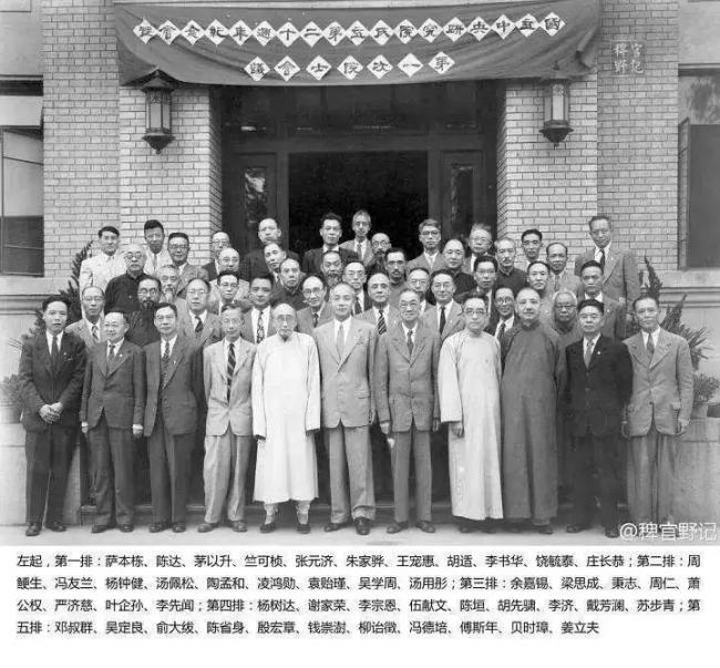 1948年，部分首届&ldquo;中央研究院&rdquo;院士在南京合影