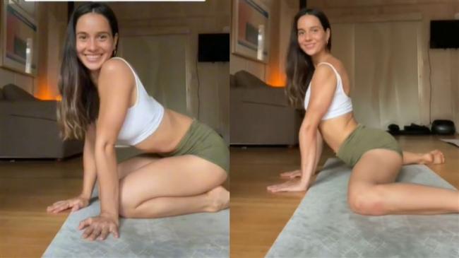 瑜珈妹示范&ldquo;青蛙趴&rdquo; 7万人歪楼了