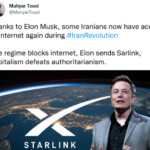 独裁者断网，马斯克的星链计划已经让大部分伊朗人上网；推翻中共防火墙已经没有任何技术困难
