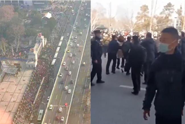 武汉老人中山公园抗议 警察暴力驱赶画面曝光