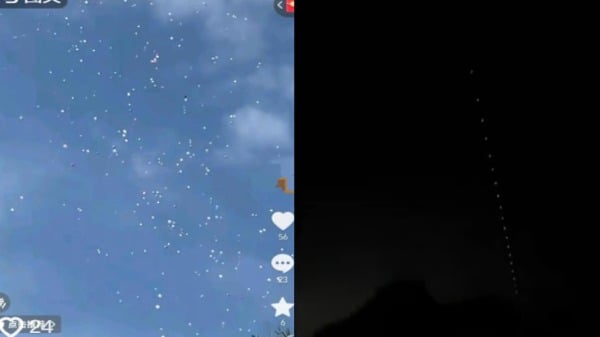 西安天空成群飞行物为外星舰队？传中共出动大量战斗机