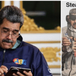 马杜罗像娃娃被生擒 高举华为手机太喜感